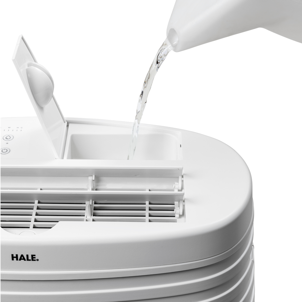 Verdunstungsluftbefeuchter LBV45 Detailbild mit Wasserbefüllung von oben